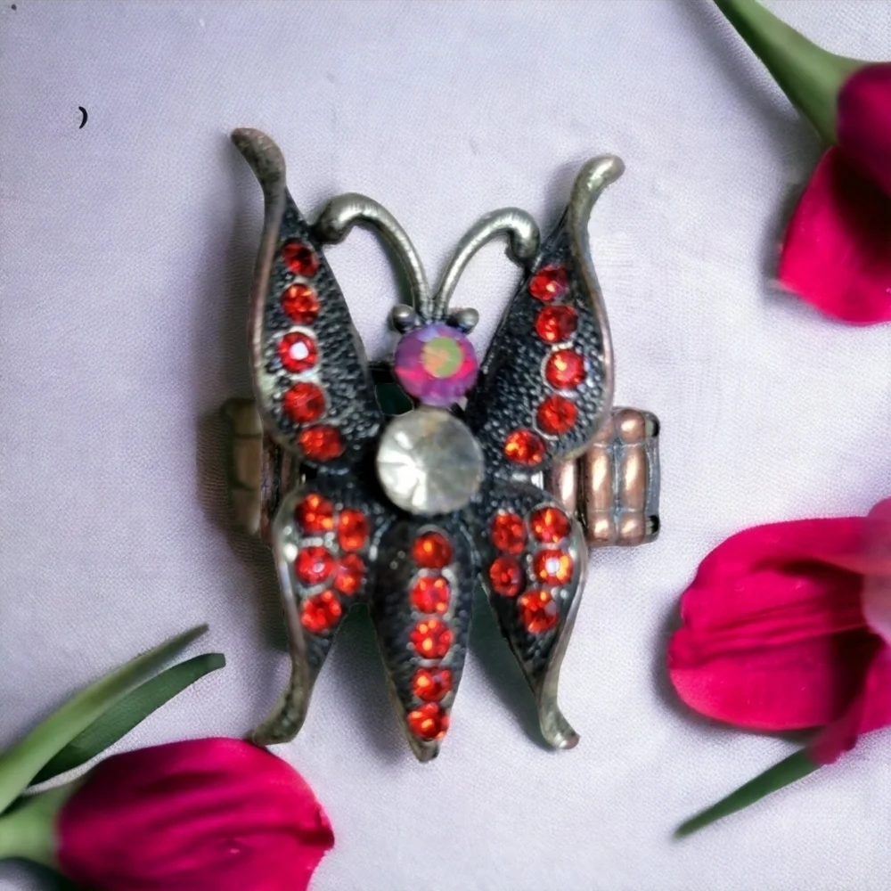 Red Butterfly Stretch Ring